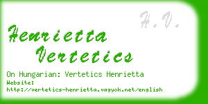 henrietta vertetics business card
